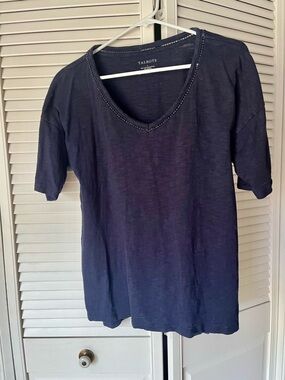 Talbots Dark Navy Short Sleeve V-Neck Top